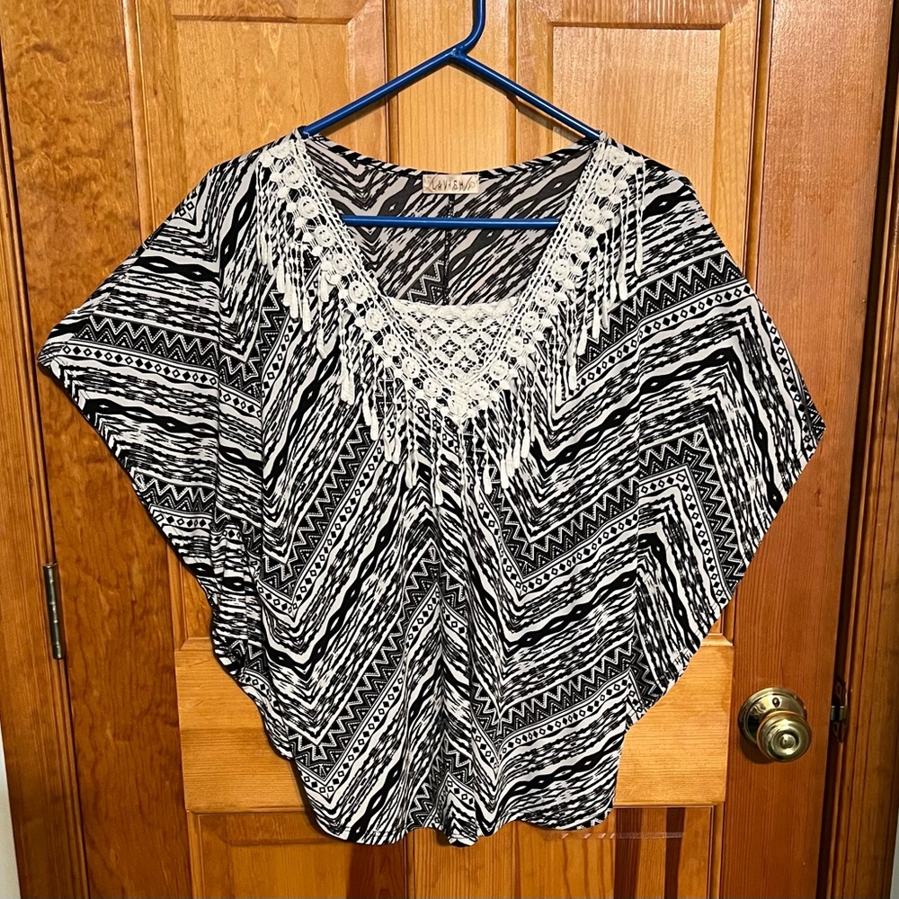 Lavish Aztec Print Summer Poncho LARGE